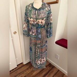 Zara Patchwork Long Sleeve Dress